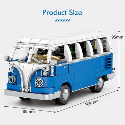 MOC Vintage Camper Bus Retro Car Bricks Toys 701810