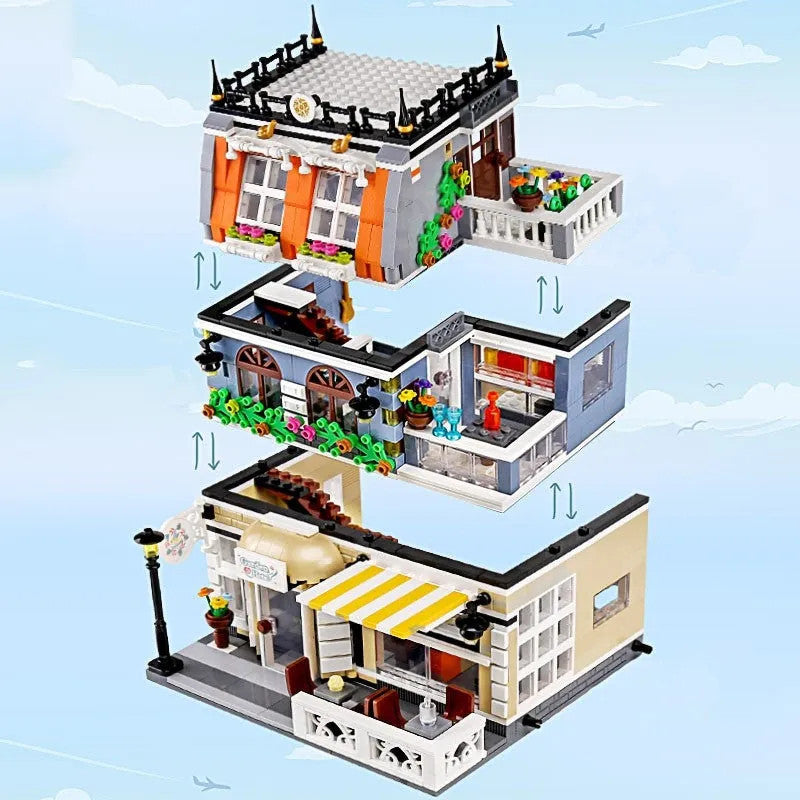 MOC Creator Expert City Garden Hotel Bricks Toy 0940
