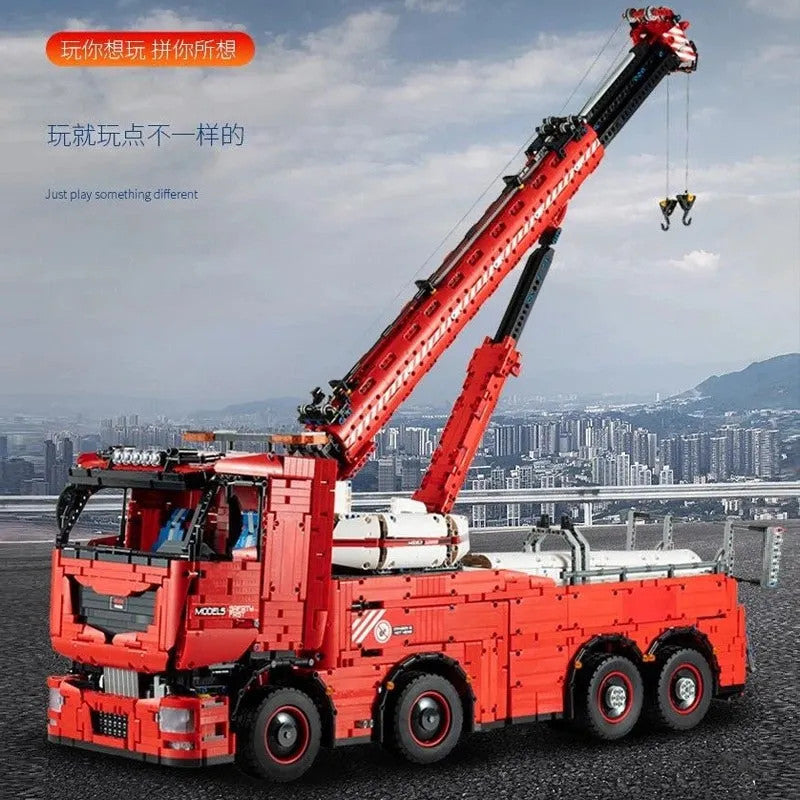 MOC 19008 Tech RC Heavy Rescue Tow Truck Bricks Toy