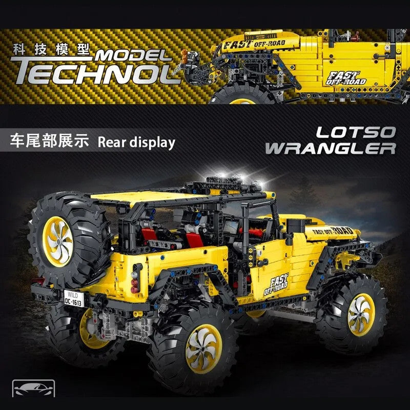 MOC Off-Road AWD Jeep Rubicon Mountain Car Bricks Toys