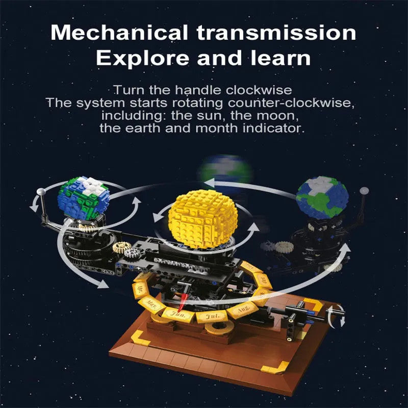MOC The Solar System Earth Sun Clock Bricks Toys