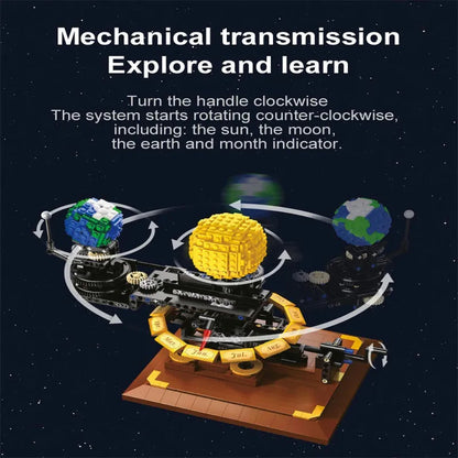 MOC The Solar System Earth Sun Clock Bricks Toys