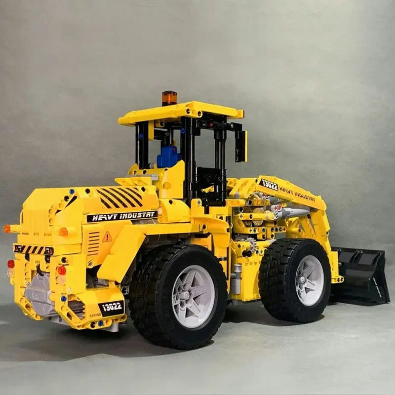 MOC RC Motorized Wheel Front Loader Bulldozer Bricks Toy