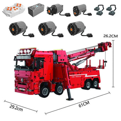 MOC Expert RC APP Rescue City Fire Truck Bricks Toys