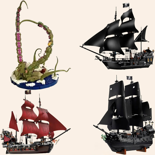 NEW Pirate Bundle Lot Building Blocks Sets Ships Model Adults MOC Deal Value