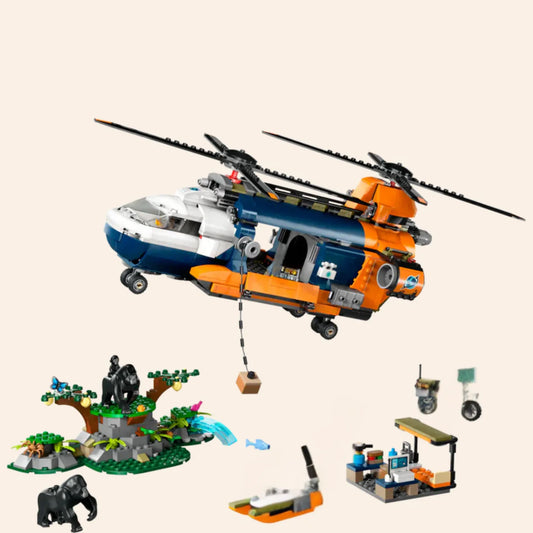 NEW City Jungle Explorer Helicopter Building Blocks Set 881 pcs Adults Gorilla