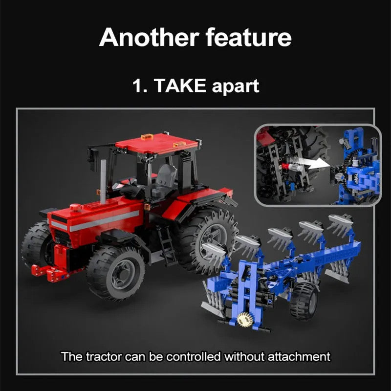 MOC Motorized Tech RC Tractor Truck Bricks Toys 61052