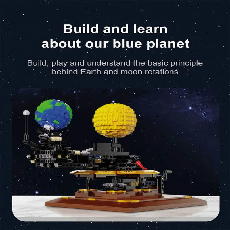 MOC The Solar System Earth Sun Clock Bricks Toys