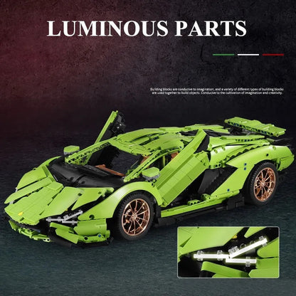MOC APP RC Lamborghini Hyper Racing Car Bricks Toys 13057