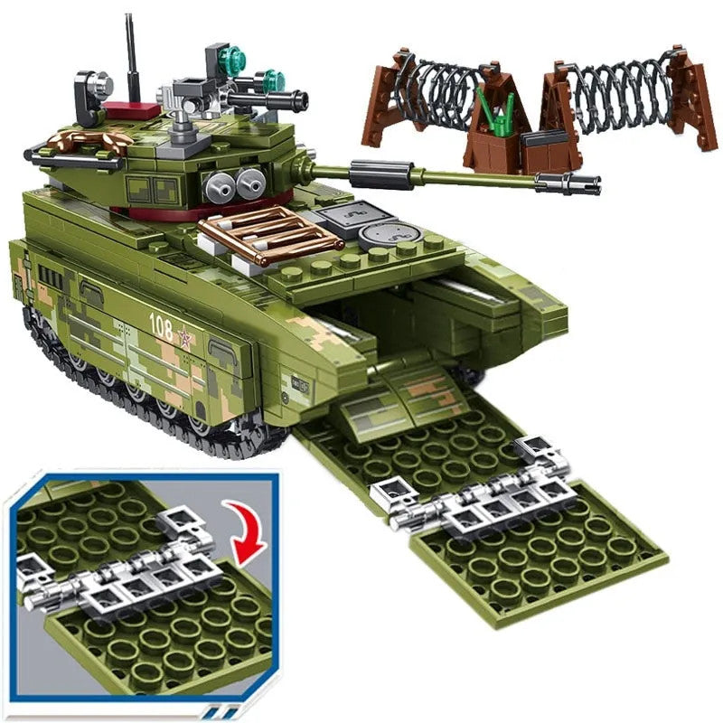 Military MOC WW2 Amphibious Assault Vehicle Bricks Toys