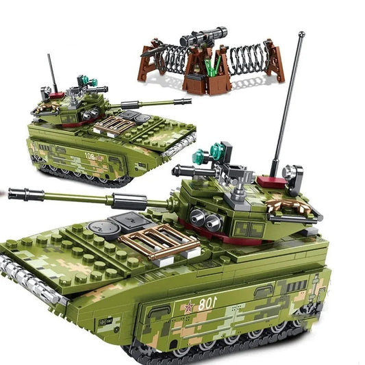 Military MOC WW2 Amphibious Assault Vehicle Bricks Toys