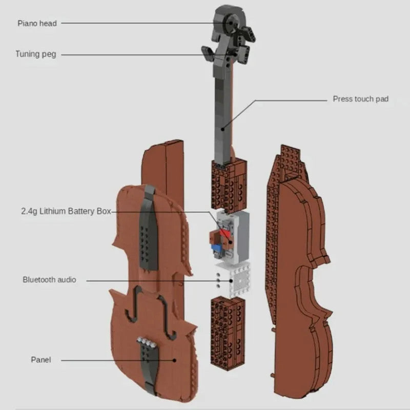 Tech MOC Expert APP RC Motorized Dream Violin Bricks Toy