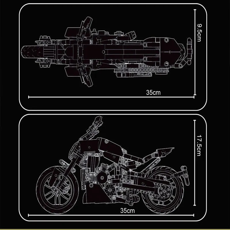 MOC Classic Motorcycle Ducati Diavel 1260 Bricks Toys T3035