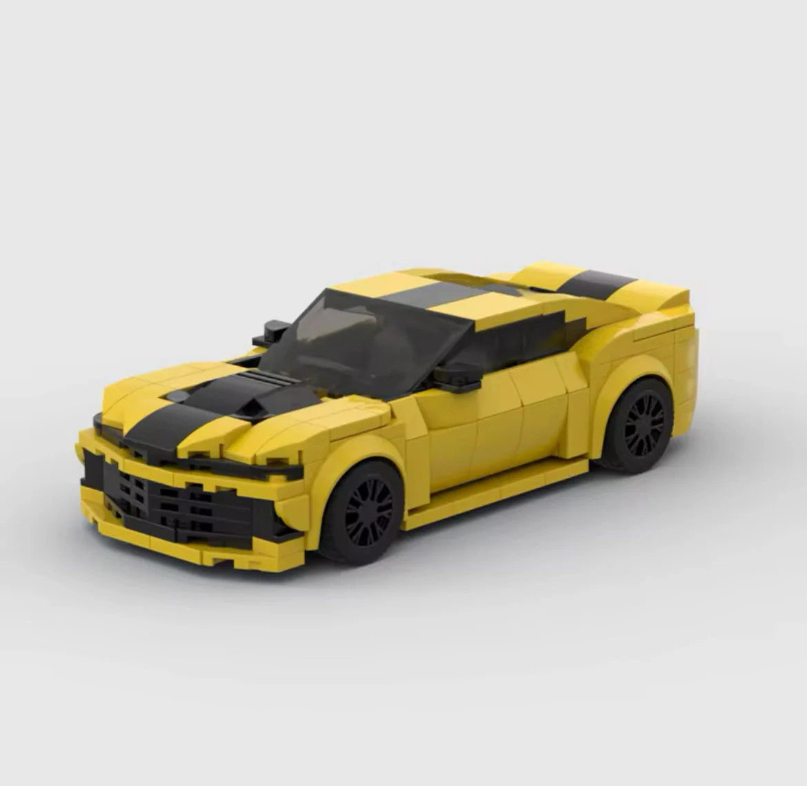 NEW Yellow Muscle Car Building Blocks Set Model Adults MOC Classic Racing
