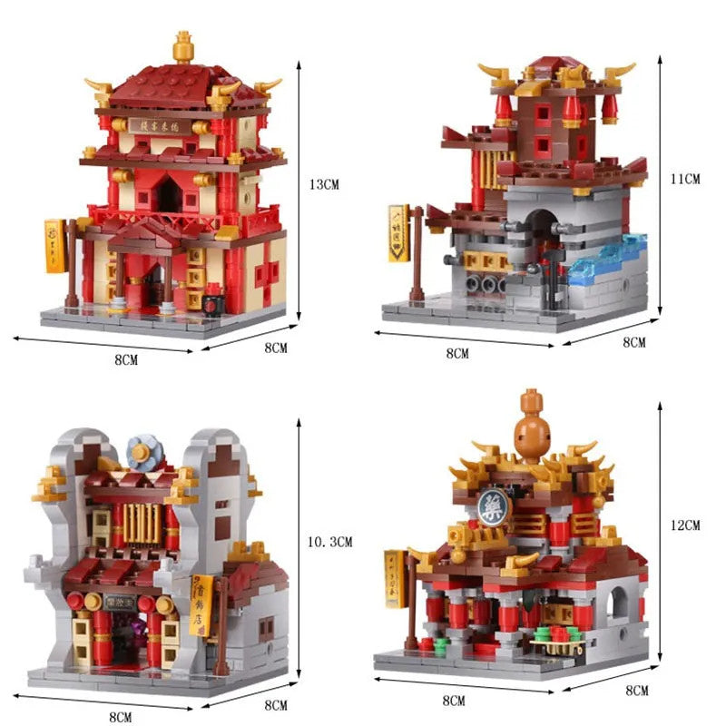 MOC Architecture China Town Street Bricks Toy
