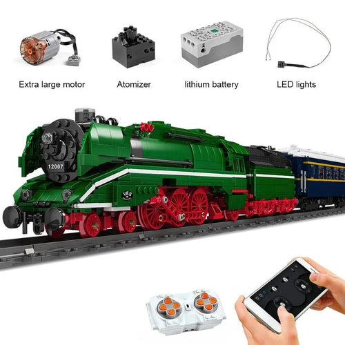 MOC APP Motorized RC BR18 201 German Express Train Bricks Toy