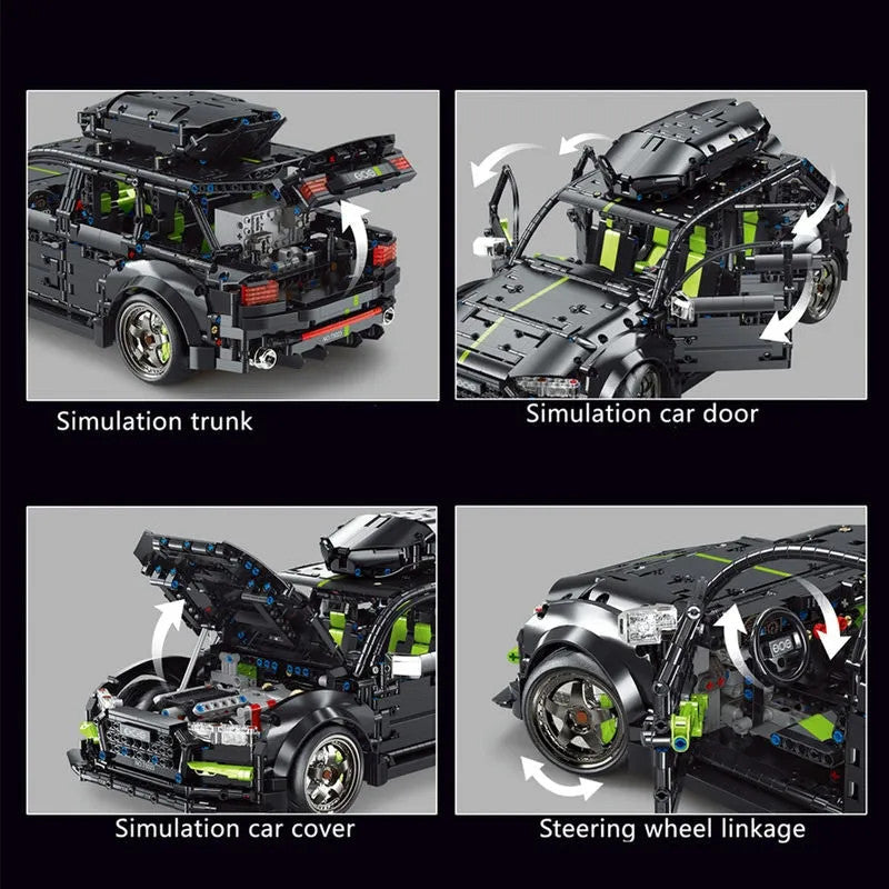MOC Motorized RC Audi RS6 Avant Racing Car Bricks Toy T5023