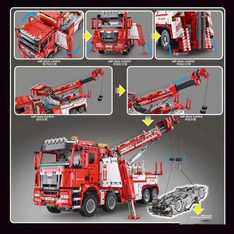 MOC RC APP Heavy Fire Rescue Truck Bricks Toys