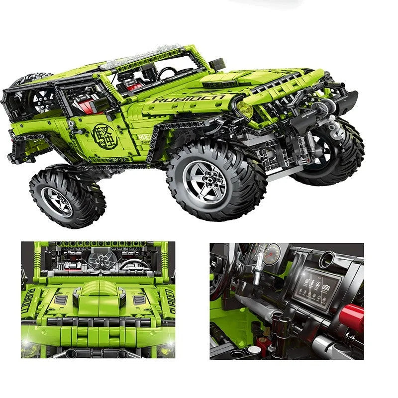 MOC Motorized RC Off-Road Wrangler Rubicon Bricks Toy