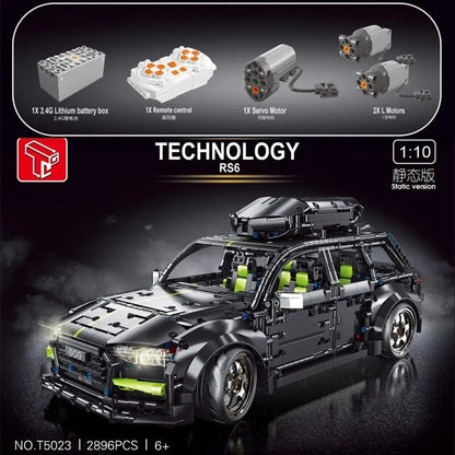 MOC Motorized RC Audi RS6 Avant Racing Car Bricks Toy T5023