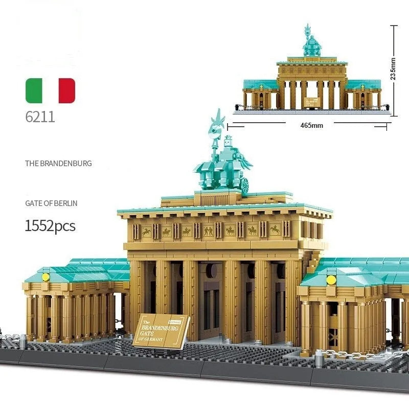 MOC Architecture Berlin Brandenburg Gate Bricks Toy