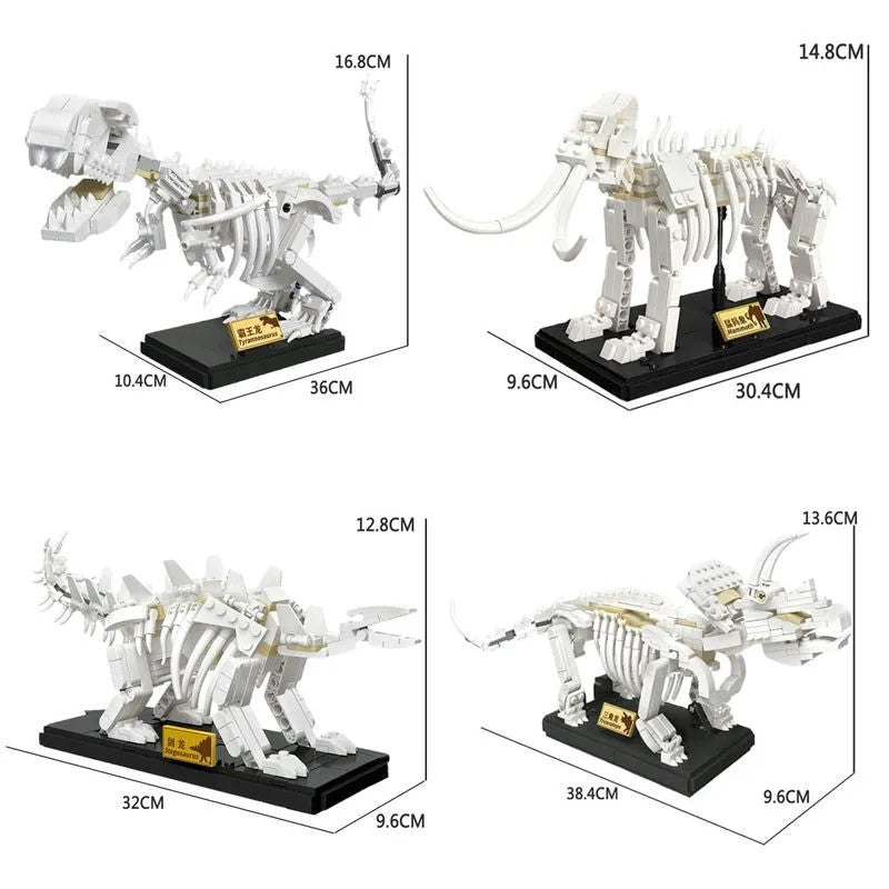 MOC Creative Idea Dinosaur World Triceratops Fossil Bricks Toy