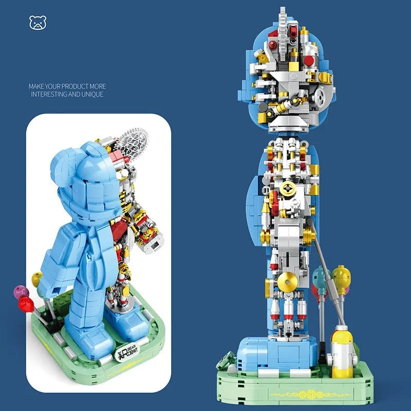 MOC Violent Half Bear Mechanical Robot Bricks Toy 6302