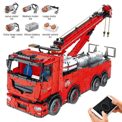 MOC 19008 Tech RC Heavy Rescue Tow Truck Bricks Toy