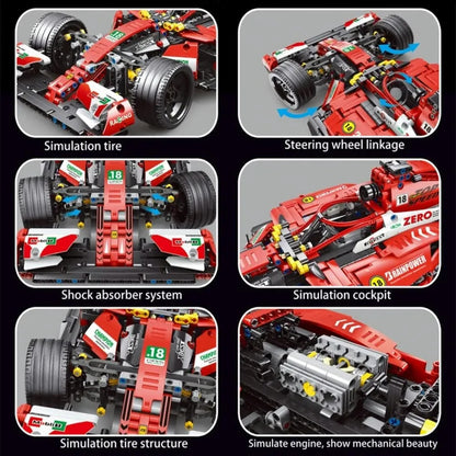 Tech MOC F1 Alternate Super Racing Car Bricks Toy T2018