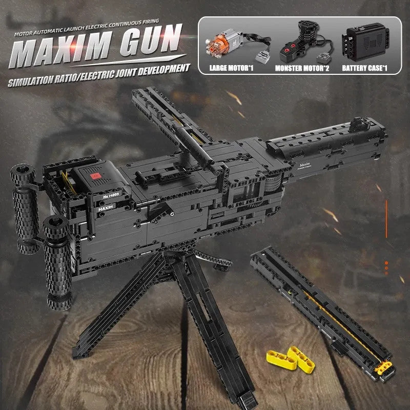 MOC Military Motorized Maxim Burst Gun Bricks Toys 14009