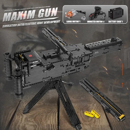 MOC Military Motorized Maxim Burst Gun Bricks Toys 14009