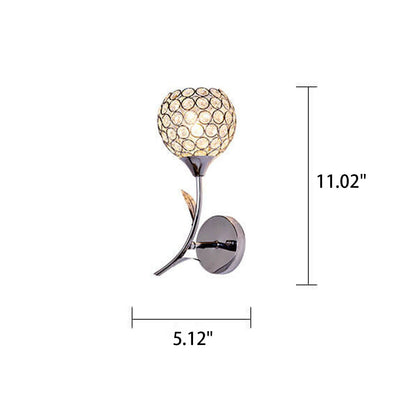 Modern European Crystal Romantic 1-Light Wall Sconce Lamp