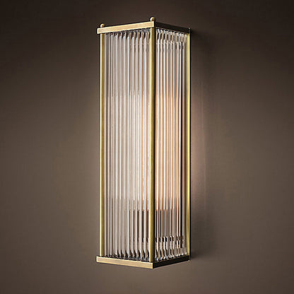 Light Rectangular Hardware Glass 1-Light Wall Sconce Lamp
