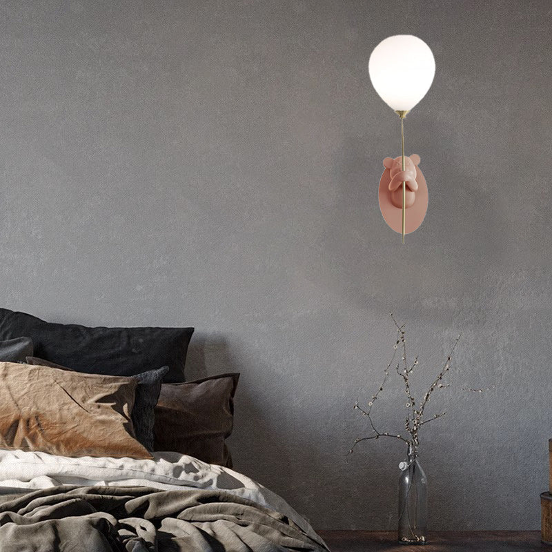 Cartoon Balloon Iron Resin Glass 1-Light Wall Sconce Lamp