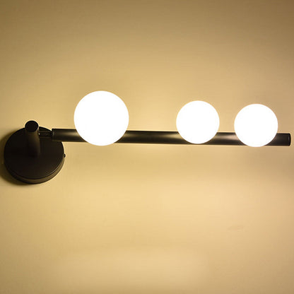 Light Luxury Iron Glass Round 3-Light Wall Sconce Lamp