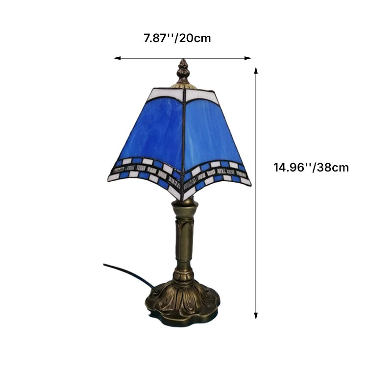 Traditional Glass Iron Table Lamp