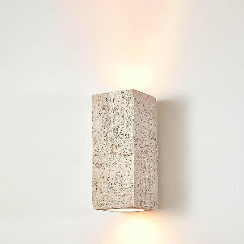 Wabi-sabi Square Column Hand Sculpted LED Wall Sconce Lamp