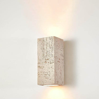 Wabi-sabi Square Column Hand Sculpted LED Wall Sconce Lamp