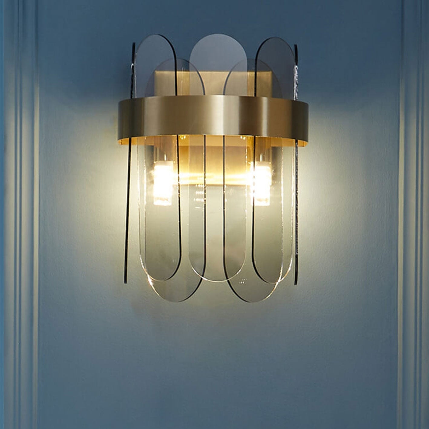 Light Glass Combination Design 2-Light Wall Sconce Lamp
