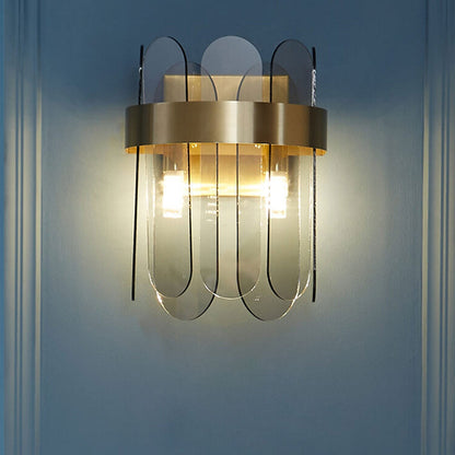 Light Glass Combination Design 2-Light Wall Sconce Lamp