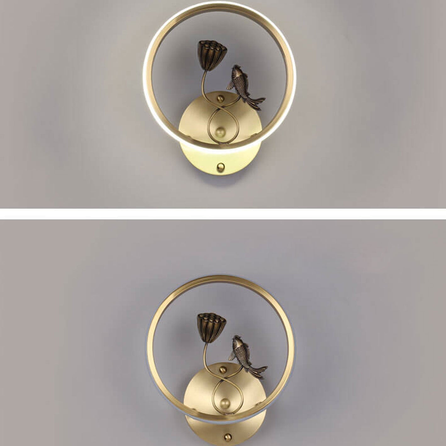 Chinese Lotus Pond Landscape Design LED Wall Sconce Lamp