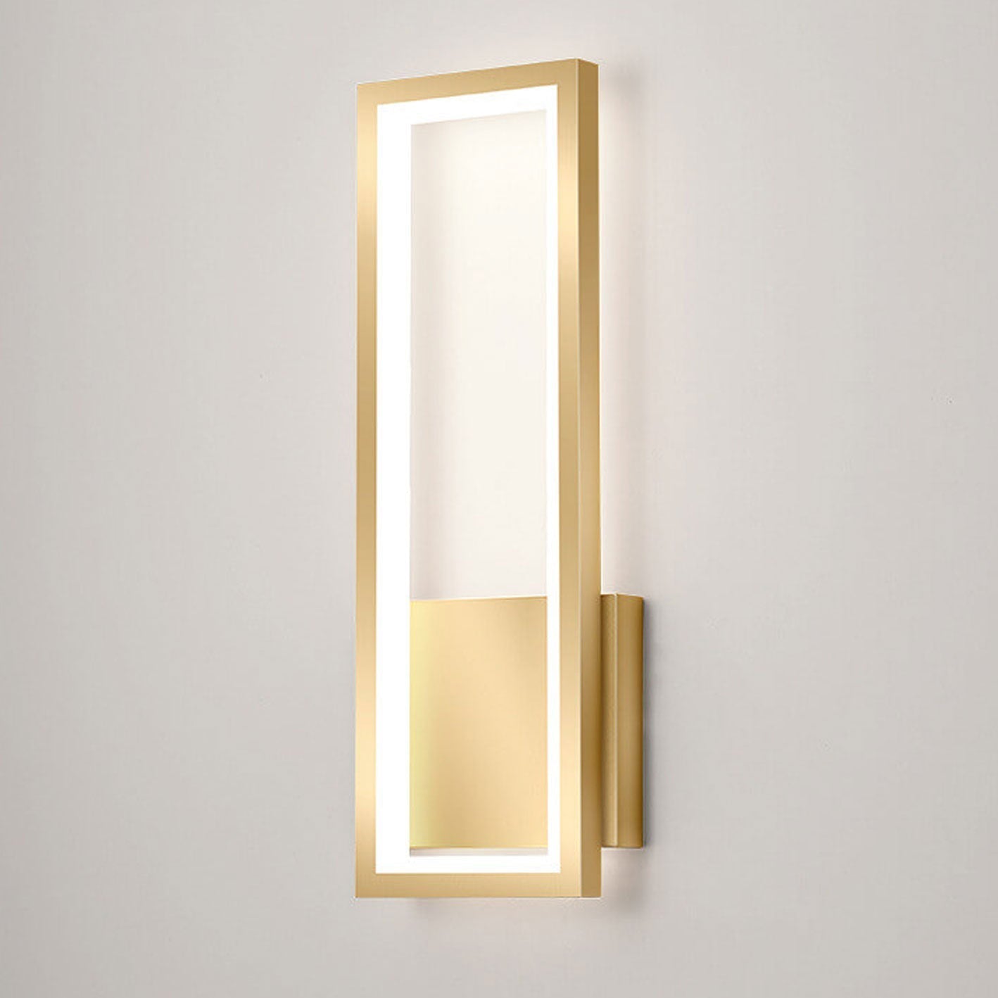 Light Rectangular Hollow Ring Design LED Wall Sconce Lamp
