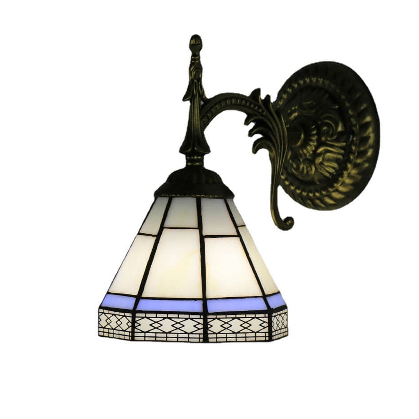Tiffany Square Stained Glass 1-Light Wall Sconce Lamp