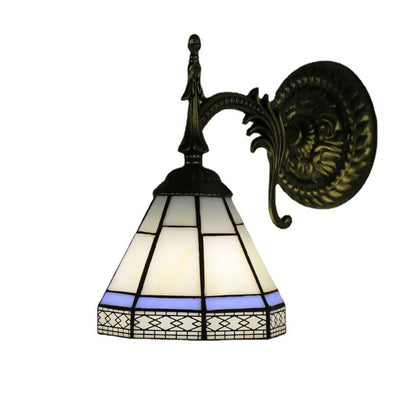 Tiffany Square Stained Glass 1-Light Wall Sconce Lamp