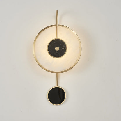 Nordic Marble Wall Clock Design 1-Light Wall Sconce Lamp