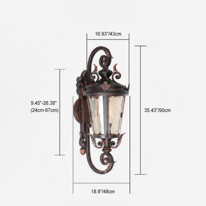 Waterproof Aluminum Glass Cylinder 1-Light Wall Sconce Lamp