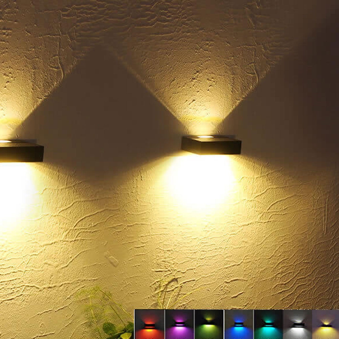 Solar Double Head Waterproof Patio LED Wall Sconce Lamp