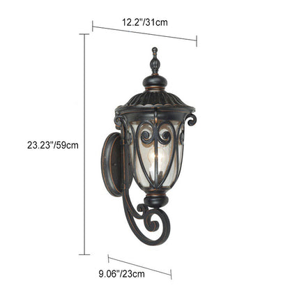 Waterproof Aluminum Glass 1-Light Outdoor Wall Sconce Lamp