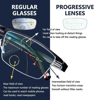 Progressive Reading Glasses, Blue Light Filter