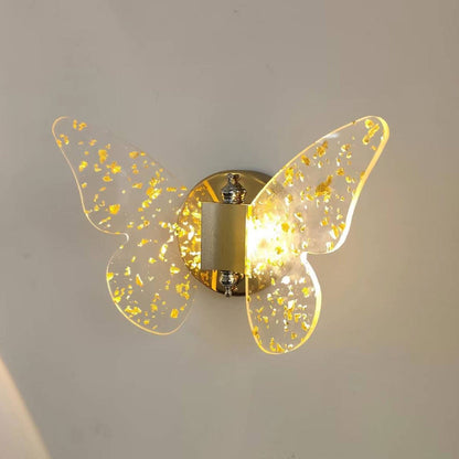 Creative Gold Foil Acrylic Butterfly LED Wall Sconce Lamp